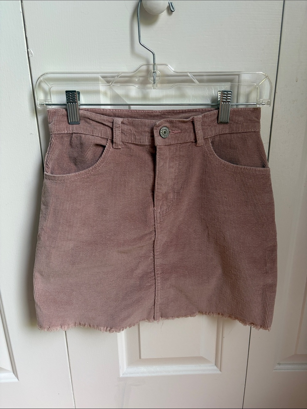 Pink Corduroy Mini Skirt - Brandy Melville